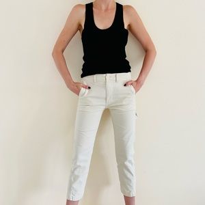 Vince ankle cropped cotton Chino pants trousers cargo